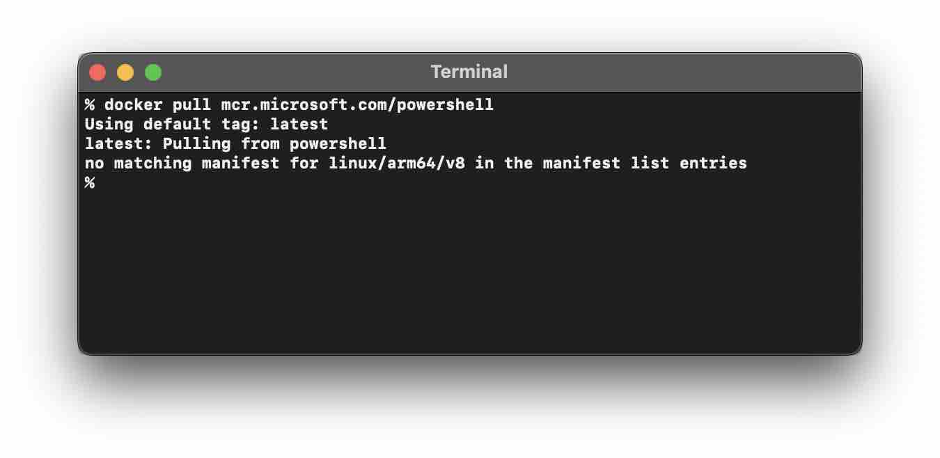 Docker - no matching manifest for linux arm64 v8 in the manifest list entries